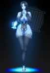 alluring big_breasts blue_eyes blue_hair blue_skin breasts cortana female halo_(series) solo waifuholic