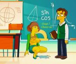 breasts edna_krabappel erect_nipples skirt squatting the_simpsons thighs