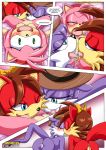 amy's_secret amy_rose archie_comics bbmbbf comic fiona_fox mobius_unleashed multiple_girls nic_the_weasel nicolette_the_weasel palcomix sega sonic_(series) sonic_the_hedgehog_(series) threesome