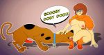 1boy 1girl beastiality breasts breasts_exposed cunnilingus erect_nipples female female_human female_human/male_dog glasses male male/female male_dog oral penis pussylicking scooby scooby-doo shaved_pussy short_hair squatting velma_dinkley