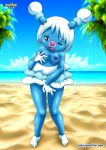  barefoot bbmbbf beach brionne erect_nipples fingering grab_breasts looking_at_viewer nintendo nipples palcomix pokemon pokepornlive small_breasts toes 