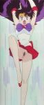 bishoujo_senshi_sailor_moon censored clothed gloves hino_rei mosaic_censoring no_panties pussy red_skirt rei_hino sailor_mars serafuku skirt tiara upskirt