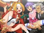  2_girls 2girls 4boys areolae blonde_hair breast_grab breasts clothed_sex cum cum_in_pussy cum_on_body cum_string danball_senki ejaculation exposed_breasts handjob kaidou_yoshimitsu kamiya_tougorou kawamura_ami leg_grab legs_held_open lolita_channel male/female multiple_boys multiple_girls nipples no_panties open_mouth purple_hair rape sarashi sex short_hair small_breasts spread_legs vaginal yagami_eiji yazawa_rikov 