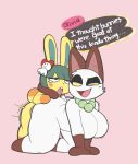 1girl aintsmart ambiguous_penetration animal_crossing anthro big_breasts breasts dialogue featureless_breasts feline furry huge_breasts lagomorph male male/female mammal nintendo olivia_(animal_crossing) penetration rabbit sex video_games