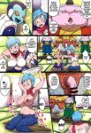  2_girls 4boys breasts bulma_brief dragon_ball dragon_ball_super dragon_ball_z female large_breasts male multiple_girls nipples penis pussy rikka_kai sex text tights_briefs 