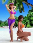 3d 3d_(artwork) 3dbabes beach big_breasts bikini daphne_blake glasses nipples scooby-doo side-tie_bikini swimsuit thighs velma_dinkley