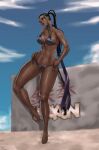 alluring beach bikini ebony female_abs fit_female frostyvector hot insanely_hot master_raven namco sexy tekken tekken_7 voluptuous