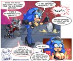  anthro breast_expansion breasts cleavage clothed clothing comic crossgender cuisine dialogue furry hedgehog infinite_(sonic) jackal maid_uniform sega sonic_forces sonic_the_hedgehog sonica_the_hedgehog sweat uniform 