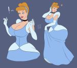  ass_expansion bootijuse breast_expansion cinderella cleavage disney dress exclamation_point fuckable heart princess_cinderella slut surprise 