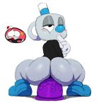 ass big_ass bubble_butt cheek_bulge cuphead_(character) cuphead_(game) dildo dildo_sitting mugman_(character) puffy_cheeks video_game_character video_game_franchise