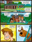  2_girls 2boys comic daphne_blake freddy_jones scooby scooby-doo shaggy_rogers text velma_dinkley 