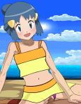 1boy 1girl beach blue_eyes blue_hair clothed_female dawn dawn_(pokemon) female female_human hikari_(pokemon) human human/human jorojoro male male/female male_human outdoor outdoor_sex outside panties panties_aside penis_in_pussy pokemon vaginal vaginal_penetration vaginal_sex