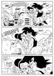 against_vehicle big_breasts breasts chichi comic dragon_ball dragon_ball_super dragon_ball_z funsexydragonball monochrome outside sex son_goku speech_bubble suspended_congress tractor