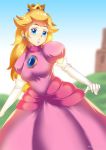  big_breasts breasts female haryudanto nintendo princess_peach solo super_mario_bros. 