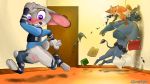  ass blush chasing chief_bogo disney furry hallway judy_hopps machinewithsoul nick_wilde nude purple_eyes pussy torn_clothes wardrobe_malfunction zootopia 