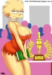 1girl aged_up areola areola_slip ass delta26 female female_only huge_breasts lisa_simpson the_simpsons