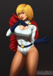 akiru bedroom_eyes big_breasts blonde_hair blue_eyes breasts dc dc_comics kara_zor-l karen_starr power_girl sultry_eyes