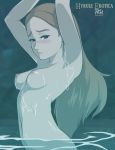 1girl 1girl 1girl blonde blush breasts breath_of_the_wild embarrassed green_eyes long_hair nude princess_zelda r3dfive the_legend_of_zelda wet