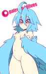 1girl 1girl 1girl :o ahoge bangs blush breasts completely_nude cowboy_shot diives eyebrows_visible_through_hair eyes_visible_through_hair feathers gif gif hair_between_eyes harpy heart looking_down monster_girl monster_musume_no_iru_nichijou navel nipples nude papi_(monster_musume) parted_lips patreon_logo patreon_username pussy short_hair simple_background small_breasts standing thighs white_background yellow_eyes