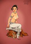  1girl boots breasts female female_human gungan high_heel_boots jar_jar_binks no_bra padme_amidala partially_clothed star_wars tarusov_(artist) topless 