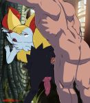 2016 2boys against_tree ahegao anal anal_penetration animal_genitalia animal_penis animated backsack balls bent_over braixen butt canine canine_penis closed_eyes duo erection forest from_behind_position fucked_silly fur gen_6_pokemon half-closed_eyes human inner_ear_fluff interspecies knot looking_back looking_pleasured loop male male_penetrating mammal nintendo no_sound nude open_mouth outside penetration penis pokémon pokémon_(species) poképhilia rear_view red_eyes sex spazkid tongue tongue_out tree vein veiny_penis video_games webm yaoi yellow_fur