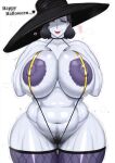 alcina_dimitrescu black_hair earrings gigantic_ass gigantic_breasts hairy_pussy hat hourglass_figure lady_dimitrescu naughty_face pubic_hair resident_evil resident_evil_8:_village smirk vampire voluptuous white_skin yellow_eyes zxcv