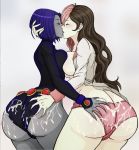  ass ass_grab big_ass breast_press cum cum_on_ass dat_ass dc_comics kissing leenvidia neopolitan raven_(dc) rwby teen_titans 