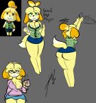 1girl animal_crossing anthro big_breasts bra breast_slip breasts canine cleavage clothed clothing digital_media_(artwork) dog furry honas007 isabelle_(animal_crossing) looking_at_viewer mammal nailstrabbit nintendo nipple_slip no_underwear one_breast_out one_breast_out_of_clothes pussy sketch underwear upskirt video_games wide_hips