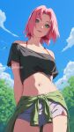  1girl 1girl medium_hair naruto naruto_shippuden pink_hair sakura_haruno short_hair solo_focus 