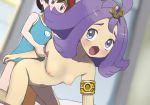  acerola acerola_(pokemon) all_fours bottomless looking_back nude pokemon pokemon_(game) pokemon_sm sun_(pokemon) sun_(trainer) sweatdrop vaginal_penetration 