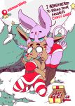 1girl 2017 anthro anthrofied boots breasts candy candy_cane christmas clothing diives duo eevee eeveelution espeon food footwear furry gif holidays legwear nintendo pokémon pokémon_(species) stockings striped_legwear striped_stockings stripes suggestive thick_thighs video_games wide_hips