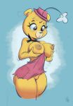  1girl anthro areola bear big_areola big_breasts big_nipples breast_hold erect_nipples female_only floral_rugg grabbing_own_breast hanna-barbera holding_breasts jellystone! jellystone_(hbo_max) joelasko nipples pussy revealing_clothes the_hillbilly_bears ursid 