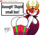 1girl angry big_ass big_breasts christmas codykins123 flame gift hair_over_one_eye hekapoo huge_ass long_hair nude orange_eyes present red_hair sideboob star_vs_the_forces_of_evil stuck teeth very_long_hair white_skin