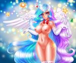 breasts christmas cute friendship_is_magic horn humanized my_little_pony nipples nude princess_celestia racoonkun smile