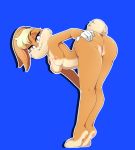 1girl 1girl 1girl anus biting blue_eyes breasts female_only female_solo full_body furry furry_only high_resolution lagomorph lip_biting lola_bunny nipples pussy simple_background space_jam spread_butt