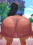 1girl 2022 araneesama artist_signature ass ass_focus ass_shot back back_view bending_over bent_over big_ass black_hair black_panties bubble_butt female_focus female_only from_behind high_res huge_ass long_hair mature mature_female nico_robin one_piece outside patreon patreon_paid patreon_reward sexy sexy_ass solo_female solo_focus tagme thick_thighs thighs very_high_resolution