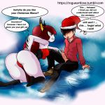 artist_name ass christmas christmas_hat heart hekapoo marco_diaz motion_lines open_fly penis_out poking santa_hat speech_bubble star_vs_the_forces_of_evil web_address