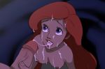 blue_eyes breasts cum cum_in_mouth cum_on_breasts cum_on_face cum_on_hair disney erection inusen mermaid no_bra princess_ariel red_hair the_little_mermaid