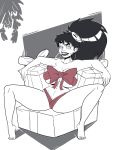 body_bags christmas gewd-boi j-squared j-squared_(artist) monochrome panda_delgado spread_legs