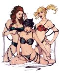 batman_(series) catwoman dc_comics female_only gotham_city_sirens harleen_quinzel harley_quinn lingerie pamela_isley poison_ivy selina_kyle yama_orce