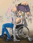 2boys clothed disability gyro_zeppeli johnny_joestar jojo's_bizarre_adventure male male/male male_only oral oral_sex standing steel_ball_run wheelchair yaoi