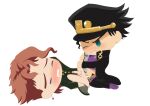 2boys anal anal_penetration blush chibi clothed_sex clothing jojo's_bizarre_adventure jojo's_pitter-patter_pop! jotaro_kujo male male_only male_penetrated noriaki_kakyoin penetration yaoi yaoi