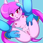  2017 anus aquatic_dragon blush breasts dragon eyelashes female female_only freedom_planet lonbluewolf looking_at_viewer magenta_hair mostly_nude nipples nude pink_eyes presenting_anus presenting_pussy pussy sash_lilac 