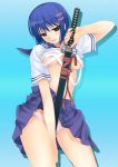 katana kurogane_otome mikazuki_akira mikazuki_akira! otome_kurogane panties sarashi school_uniform seifuku serafuku sword tsuyokiss underwear weapon white_panties