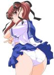 1girl ass konoe_sunao looking_back panties pov_ass school_uniform seifuku serafuku shinama solo sunao_konoe tsuyokiss underwear white_panties