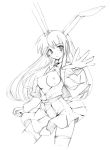  animal_ears bunny_ears female monochrome nipples open_clothes open_shirt reisen_udongein_inaba seo_tatsuya shirt touhou 