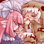  disgaea fellatio mage_(disgaea) purple_hair red_hair skull_mage_(disgaea) small_penis witch_(disgaea) 