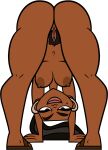 1girl ass bent_over big_ass big_breasts breasts ellissummer from_behind hairy_pussy leshawna looking_at_viewer mooning nude solo_female total_drama_island