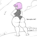 beach big_ass gaz invader_zim looking_back samson_00 swimsuit thick_ass thick_thighs wide_hips