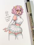 1girl 2018 bonita_en_blanco callmepo drawn female_only mina_ashido my_hero_academia pink_hair pink_skin pinupsushi